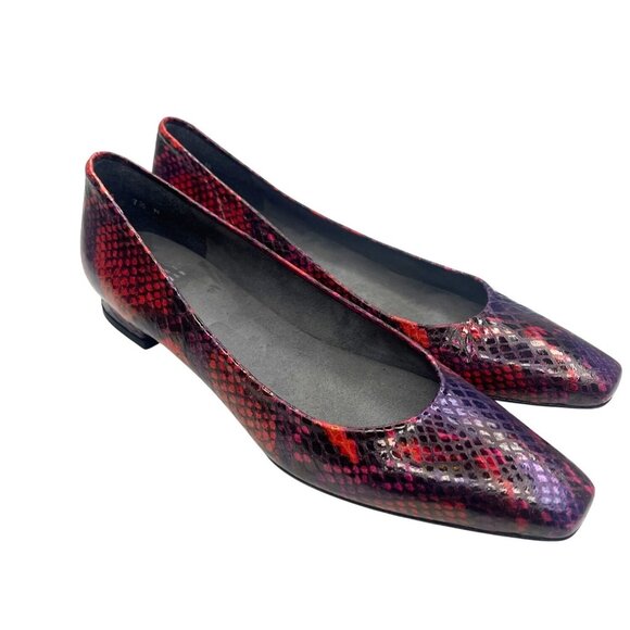 Stuart Weitzman Snipper Red Snakeskin Low Heel Pumps Ladies Size 7.5 N Leather - Picture 1 of 12